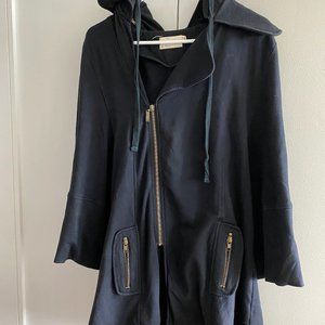 Lush Black Cotton Hooded Jacket